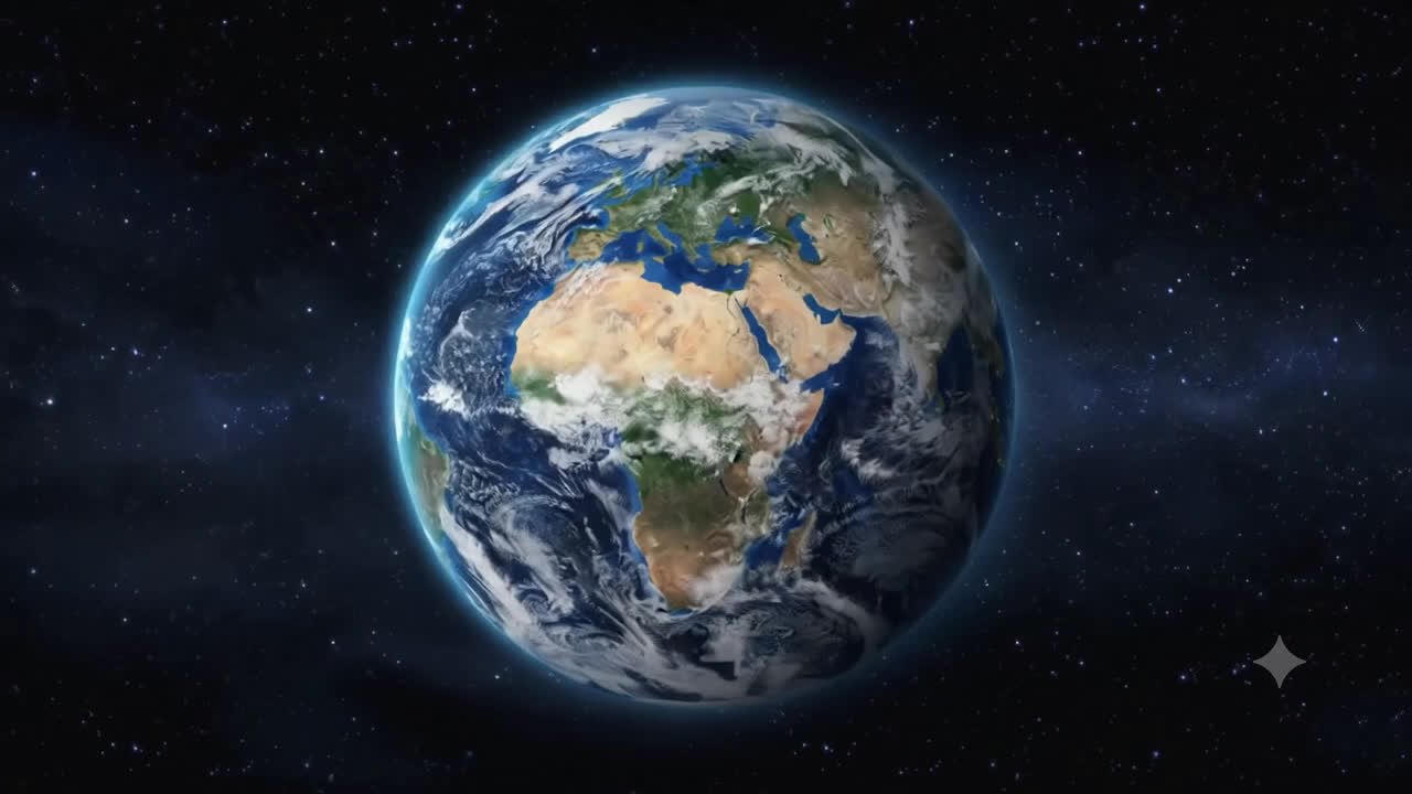 Earth seen from space, where the Green Troopers story opens.